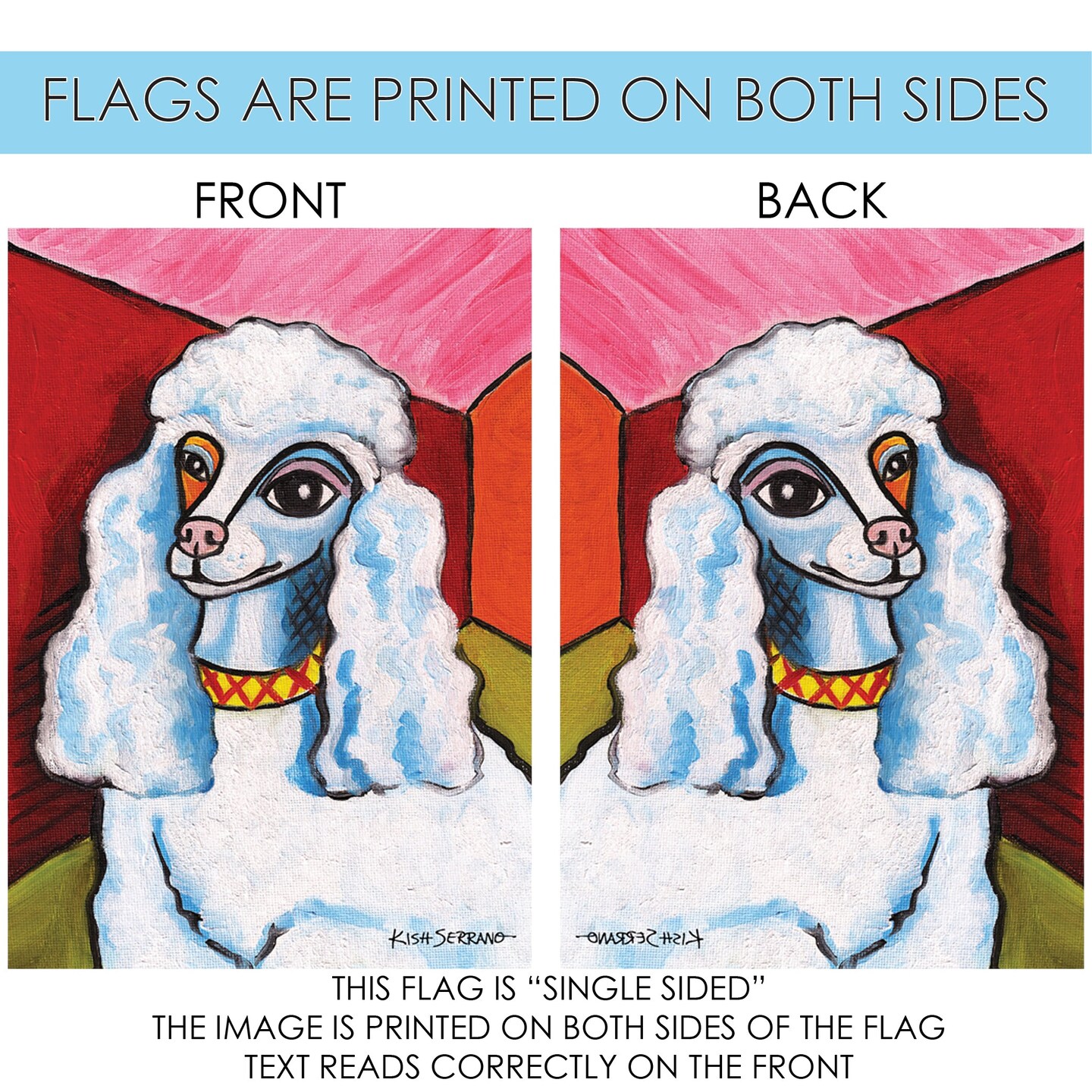 Pawcasso-Poodle Decorative Dog Flag
