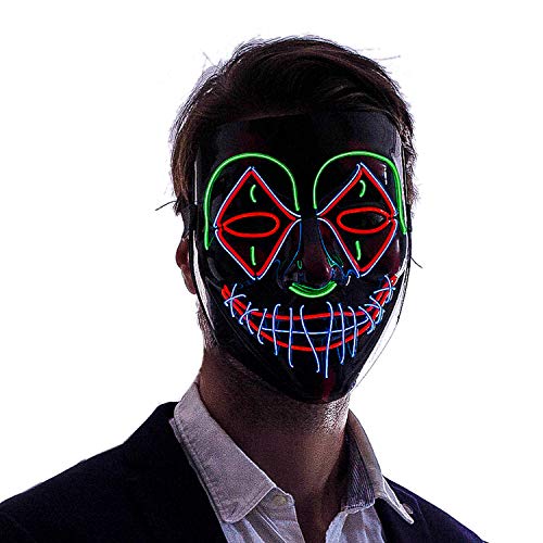 JOYIN Halloween LED Purge Scary Mask Light Up LED Mask Cool Costume Accessories (Clown)