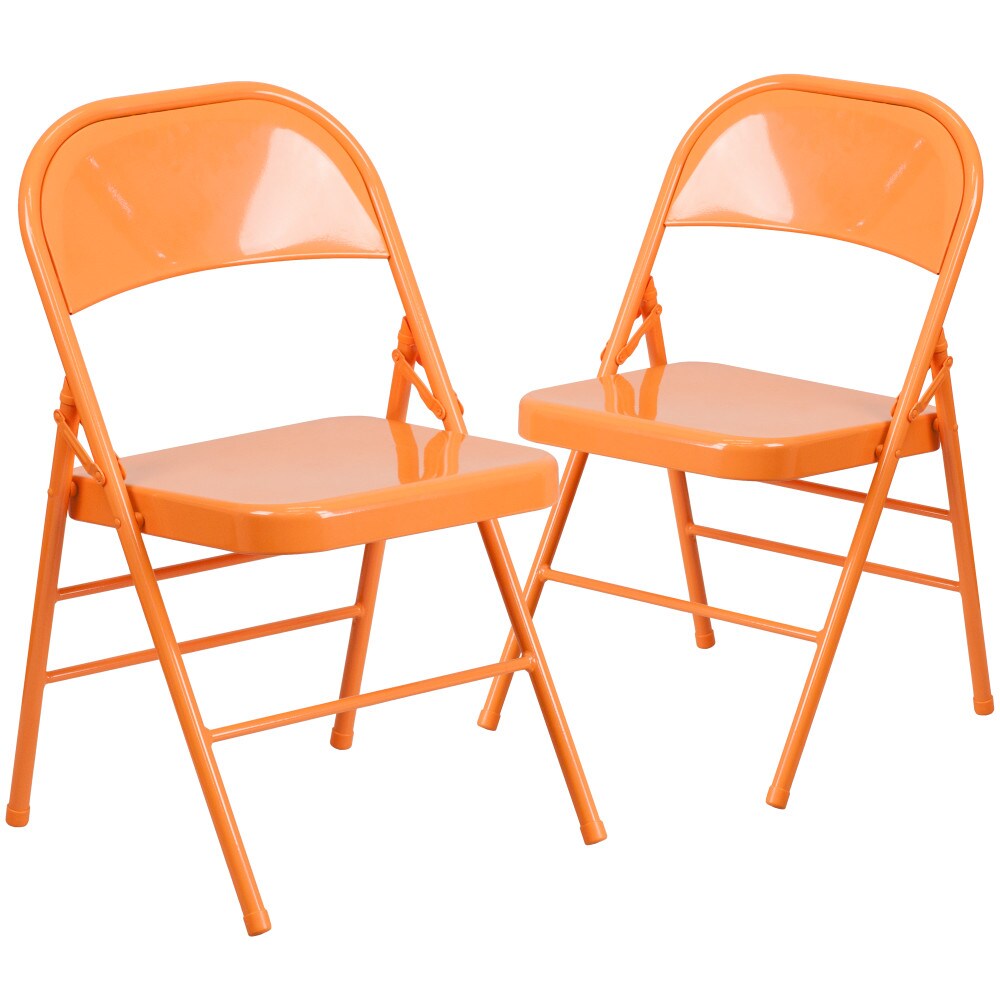 Emma and Oliver 2 Pack Home & Office Colorful Metal Folding Chair Teen and Event Seating