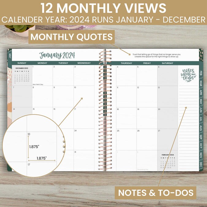 bloom daily planners 2024 Soft Cover Planner, 8.5&#x22; x 11&#x22;, Make Today Count