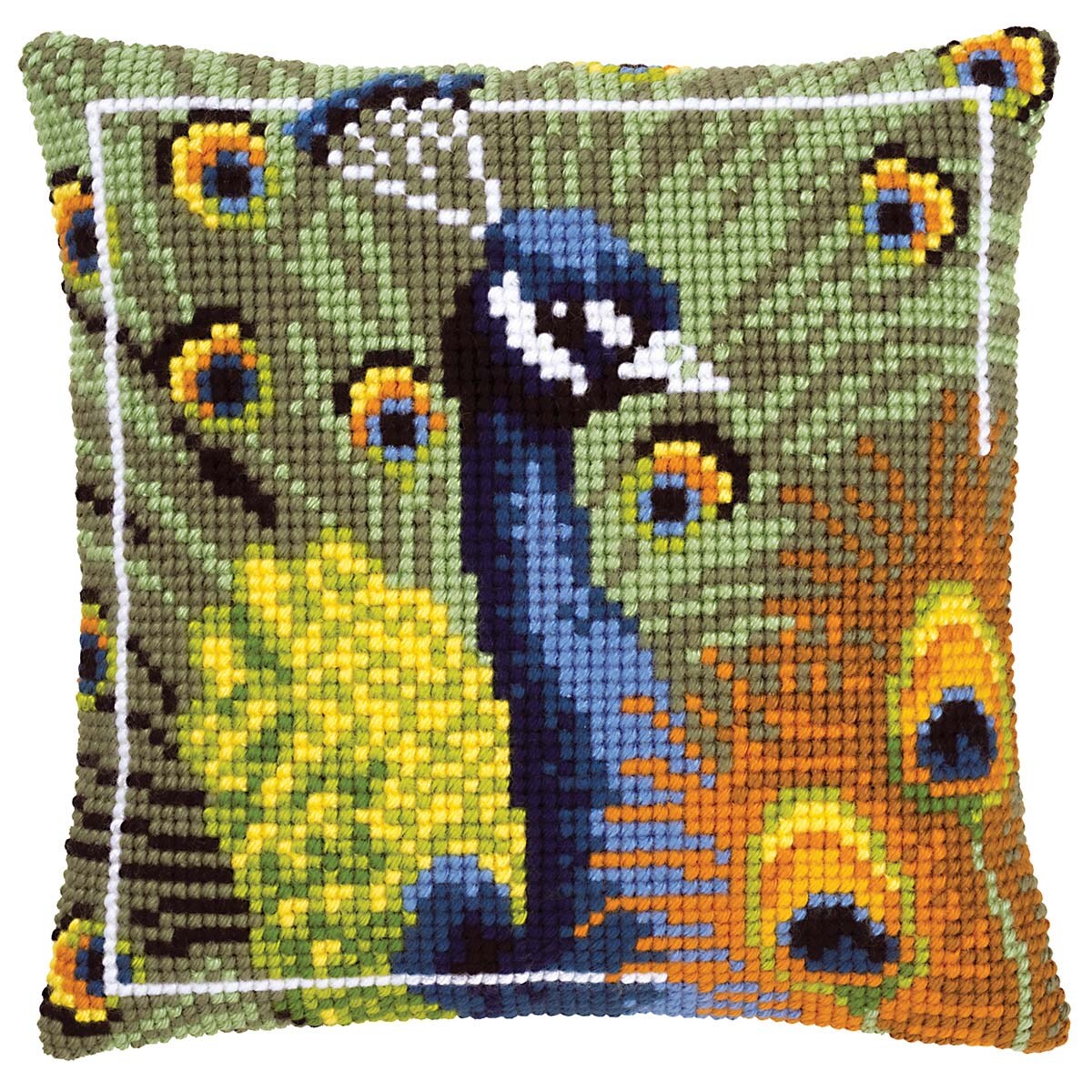 Vervaco  Proud Peacock Pillow Cover Needlepoint Kit