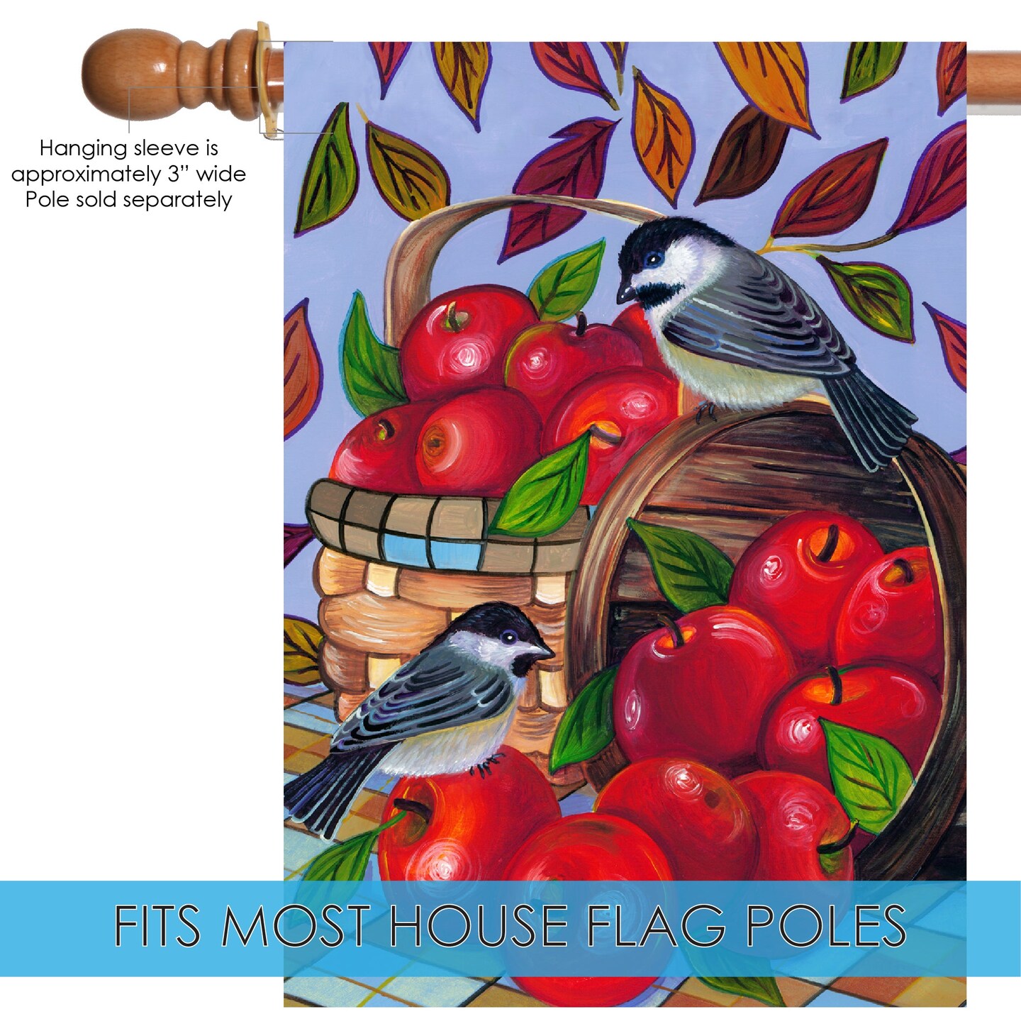 Apple Basket Decorative Fall Flag