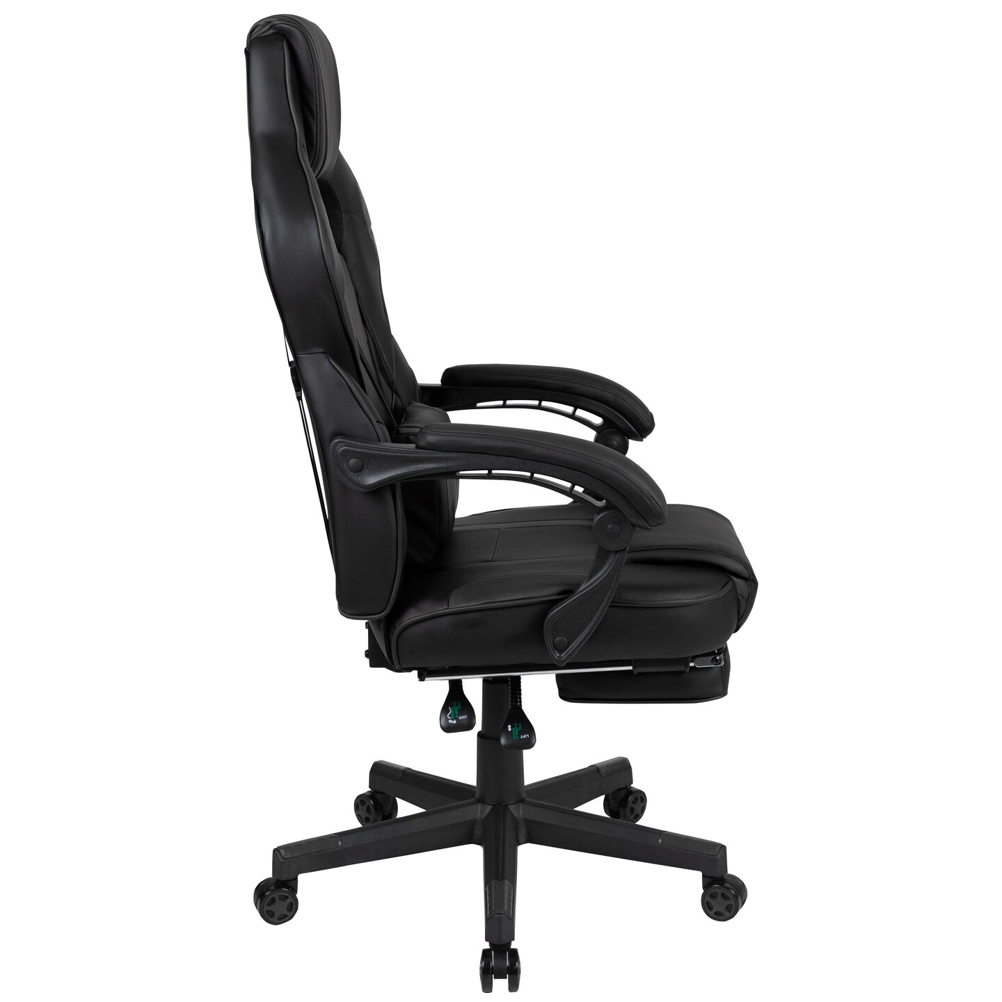 Emma and Oliver Ergonomic Gaming Chair -Recline Back/Arms, Footrest, Massaging Lumbar