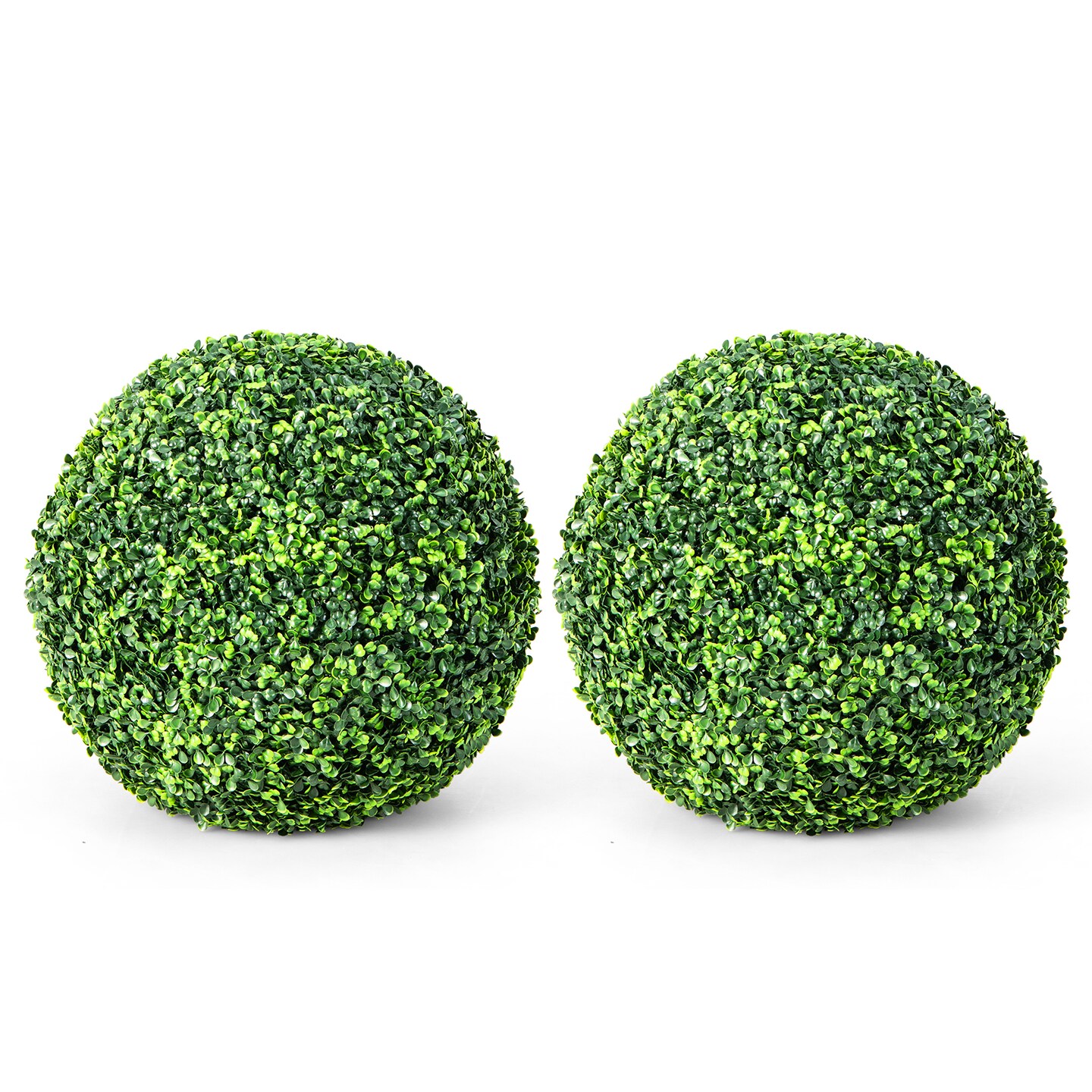 2 Pieces Artificial Boxwood Topiary UV Protected Indoor-Outdoor Balls