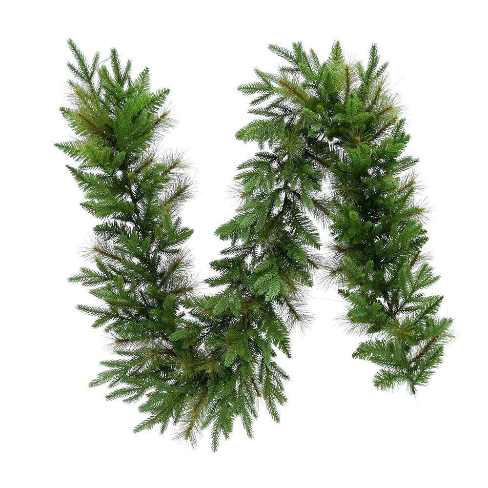 KSA 9&#x27; x 14&#x22; Green Artificial Christmas Garland, Unlit
