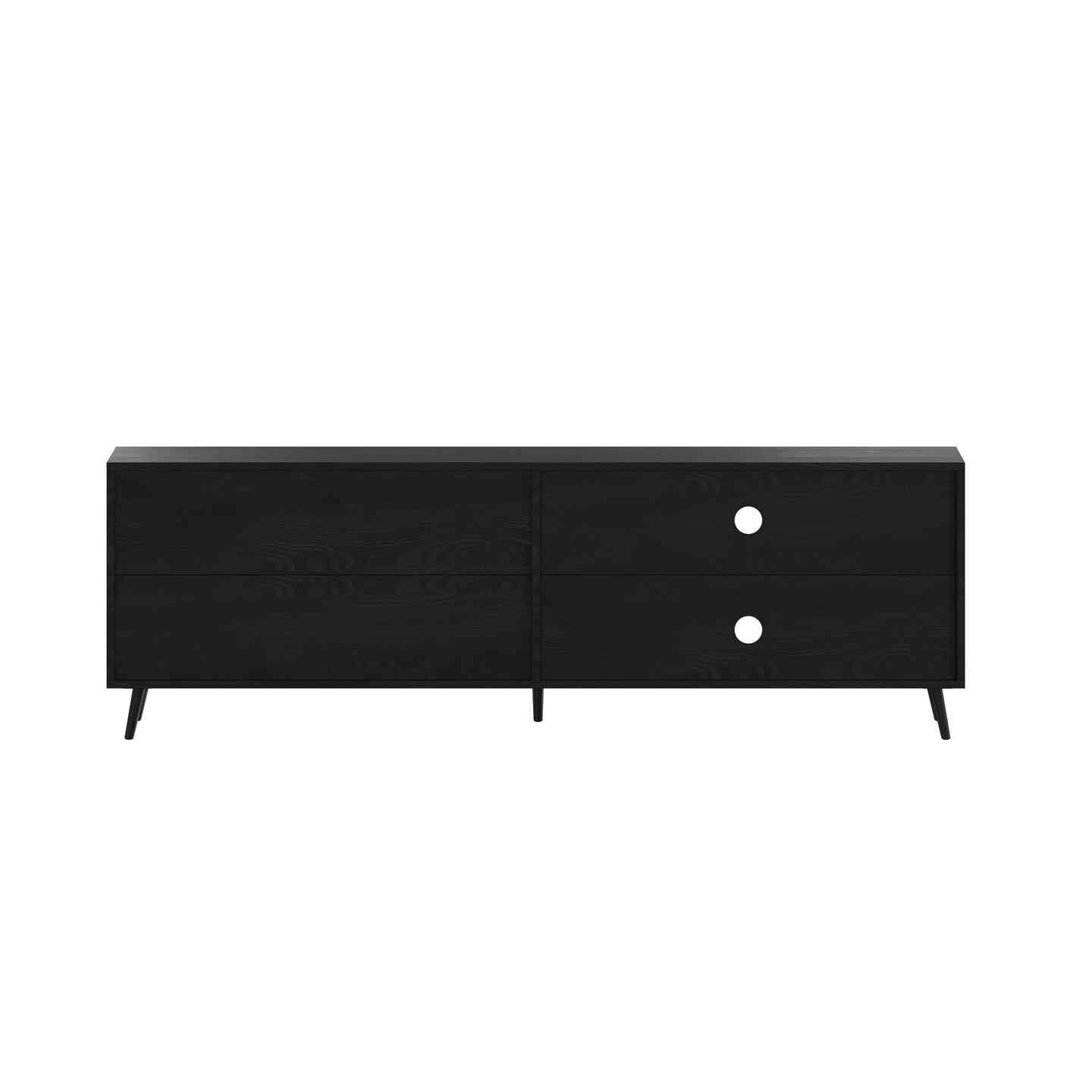 Merrick Lane Erikson Mid-Century Modern TV Stand with Adjustable Shelves and Two Drawers