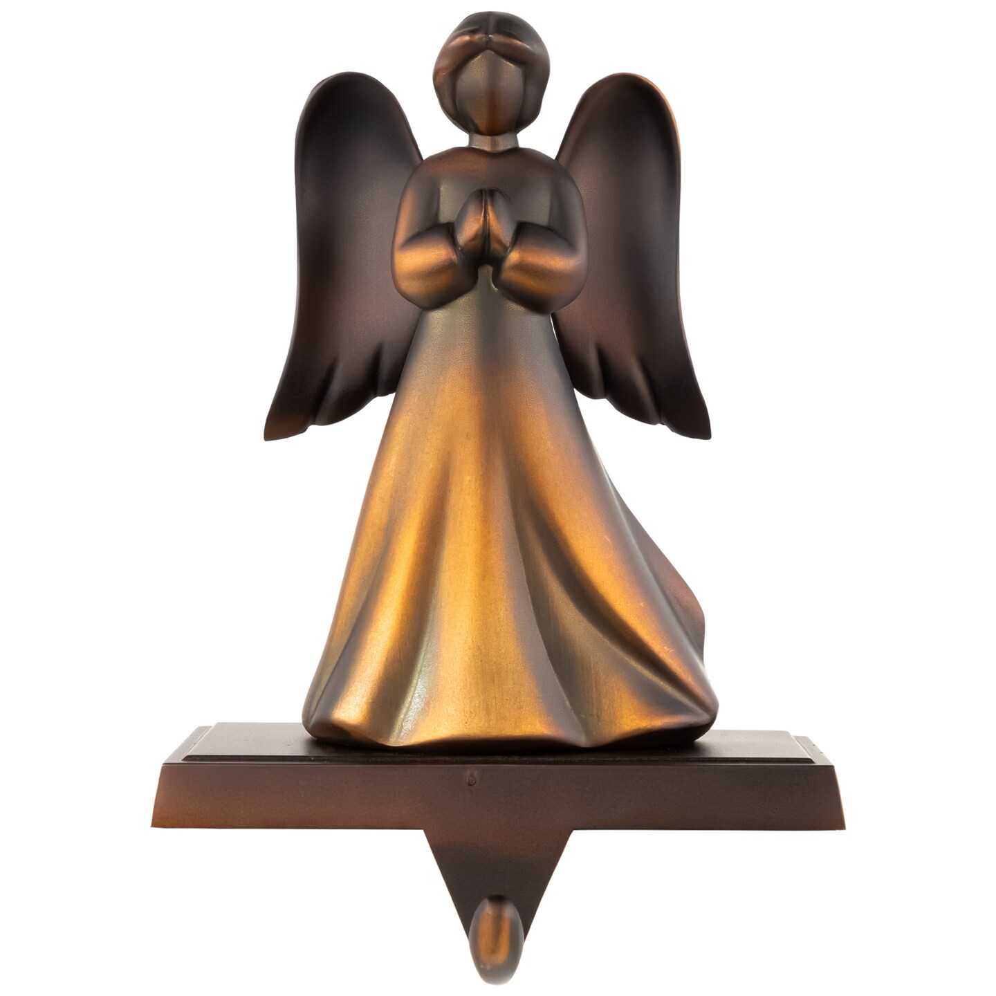 Northlight 7&#x22; Copper-tone Praying Angel Metal Christmas Stocking Holder