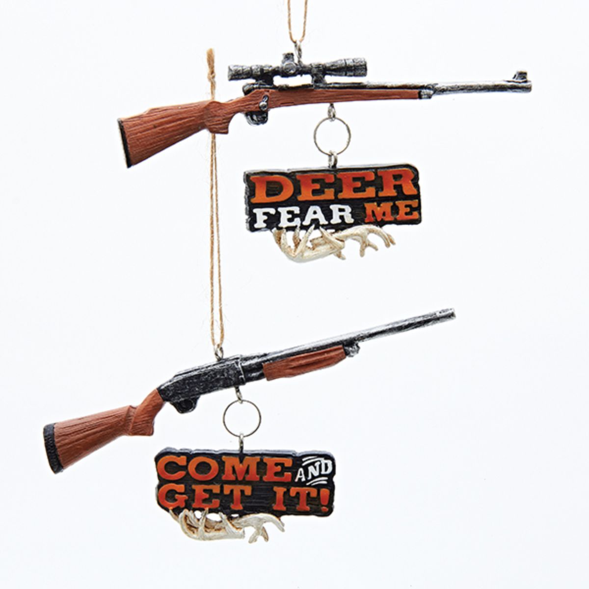 CC Christmas Decor Pack of 12 Hunting Shotgun and Riffle Christmas Ornaments 6&#x201D;