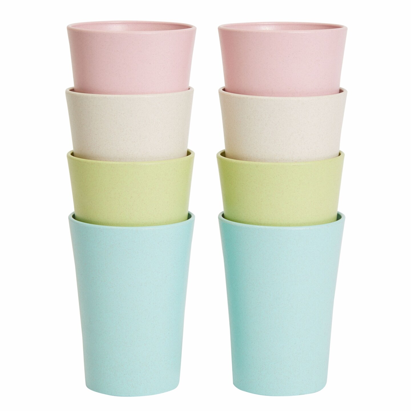 10oz Wheat Straw Cups, Set of 8 Reusable Drinking Glasses, Tumblers in 4 Colors