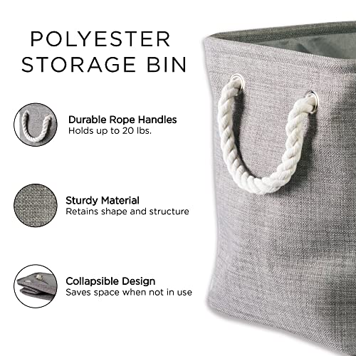 DII Buffalo Check Storage Collection Collapsible Bin with Handles, Large Rectangle, 17.5x12x15, Red &#x26; Black