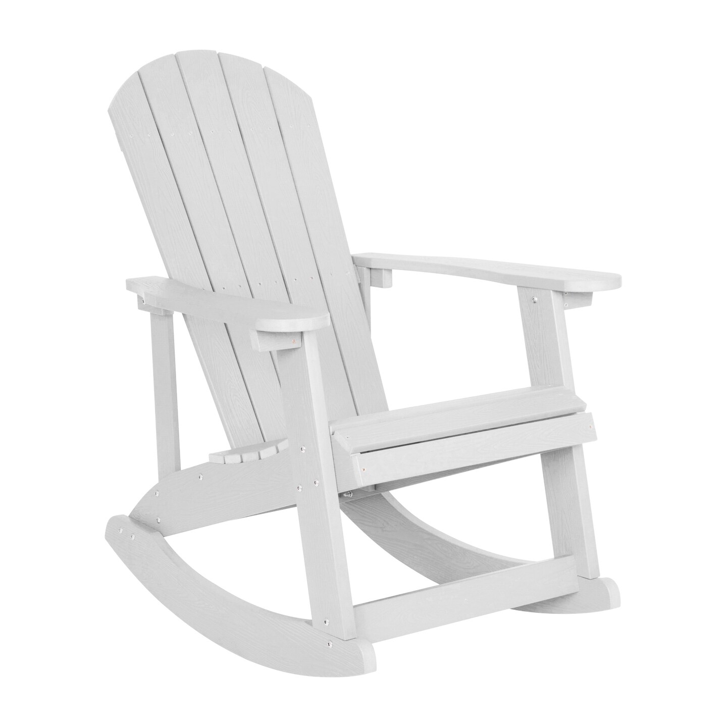 Merrick Lane Atlantic All-Weather Polyresin Adirondack Rocking Chair with Vertical Slats