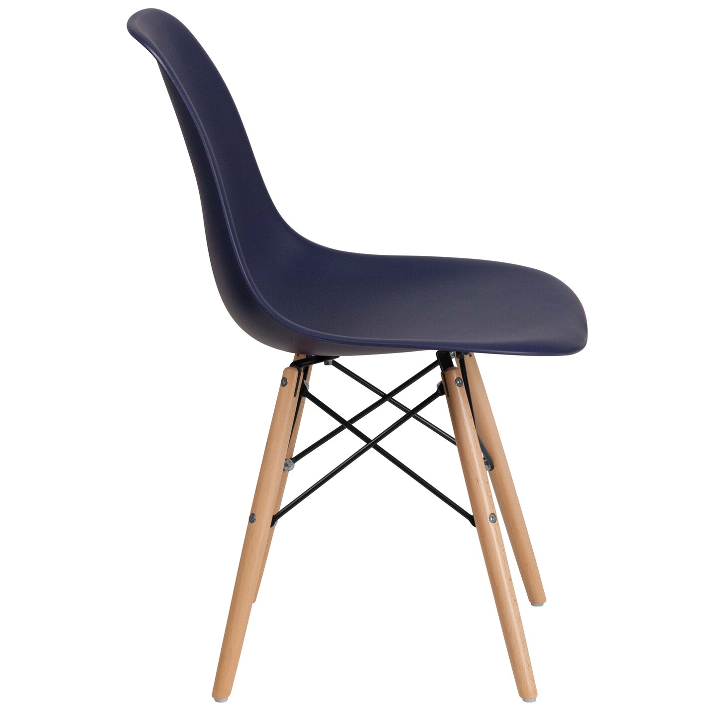 Merrick Lane Elton Series Polypropylene Accent Chair with Metal Braced Wooden Legs