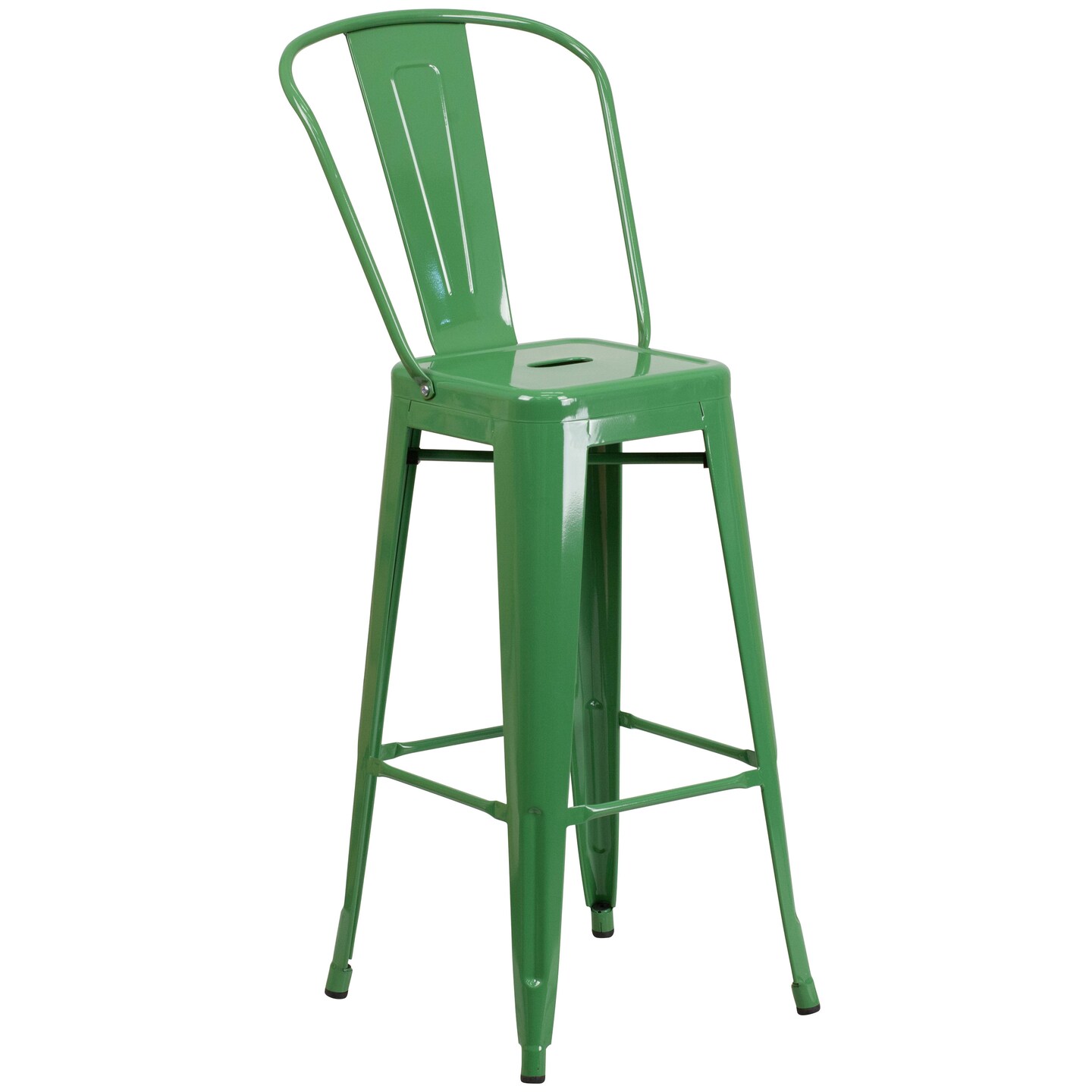 Emma and Oliver Commercial Grade 30&#x22; Round Metal Indoor-Outdoor Bar Table Set with 4 Cafe Stools