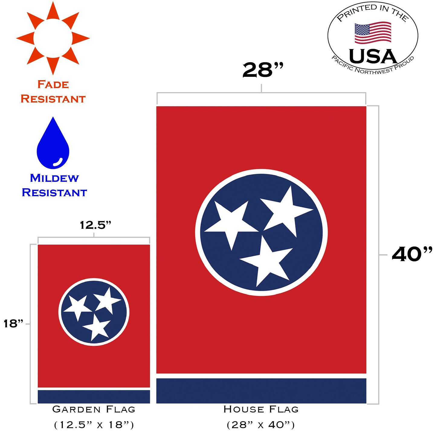 Tennessee State Flag Decorative  Flag