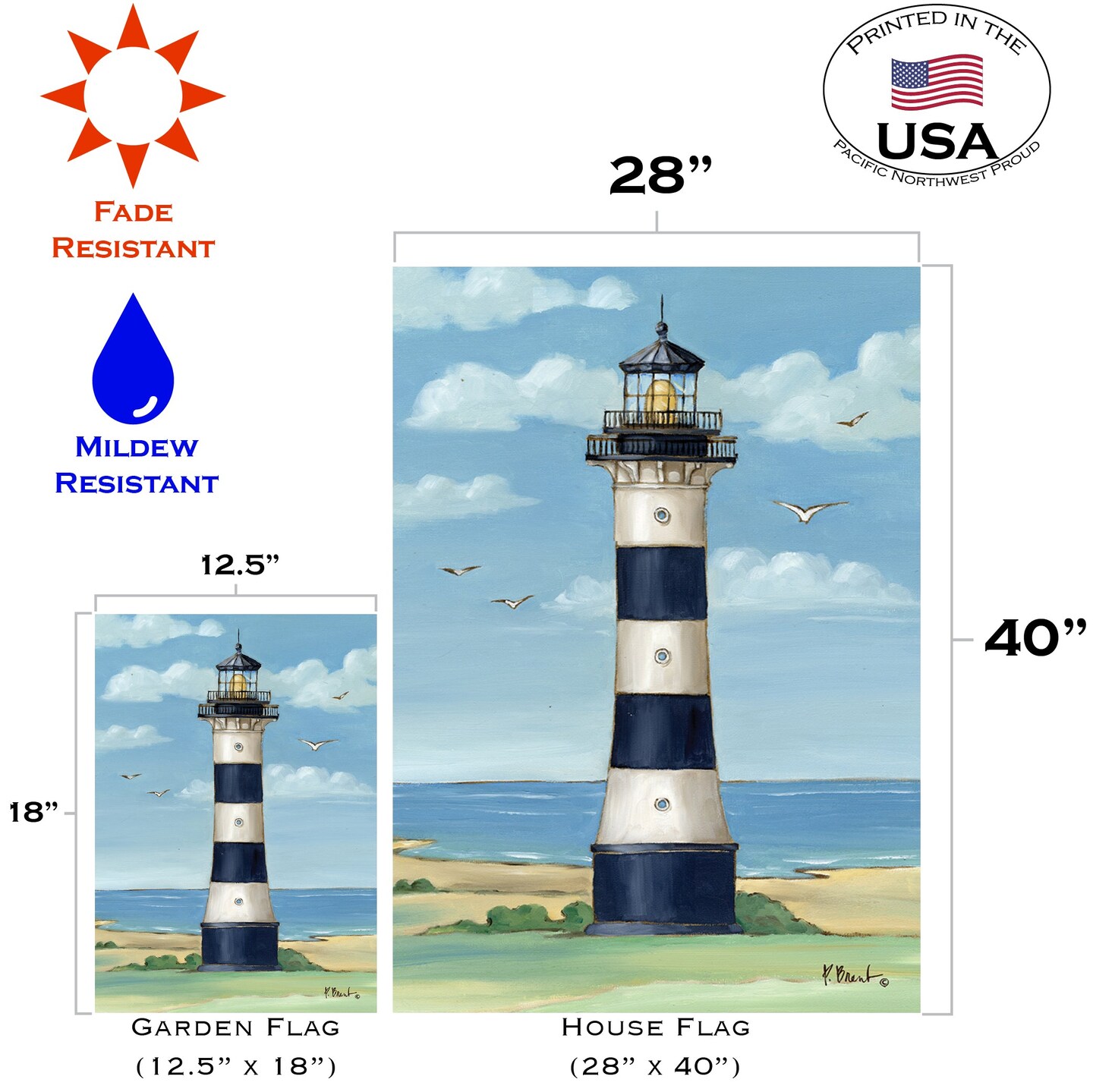 Cape Canaveral Lighthouse Decorative Beach Flag