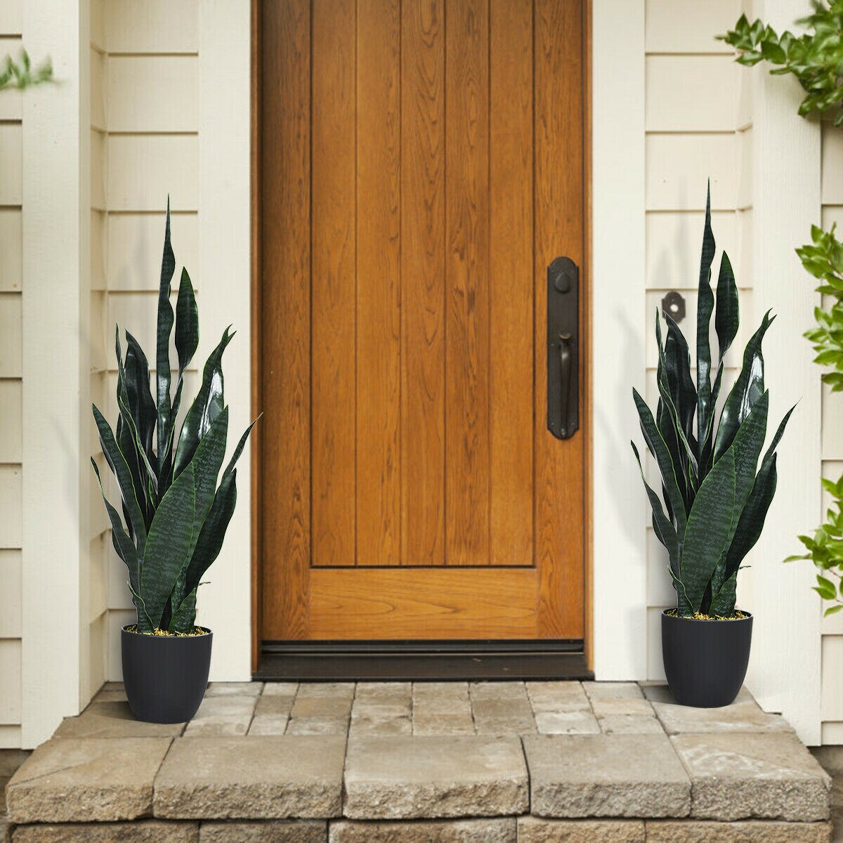 35.5 Inch Artificial Sansevieria Plant Lifelike Snake Plant with Pot for Living Room and Bedroom