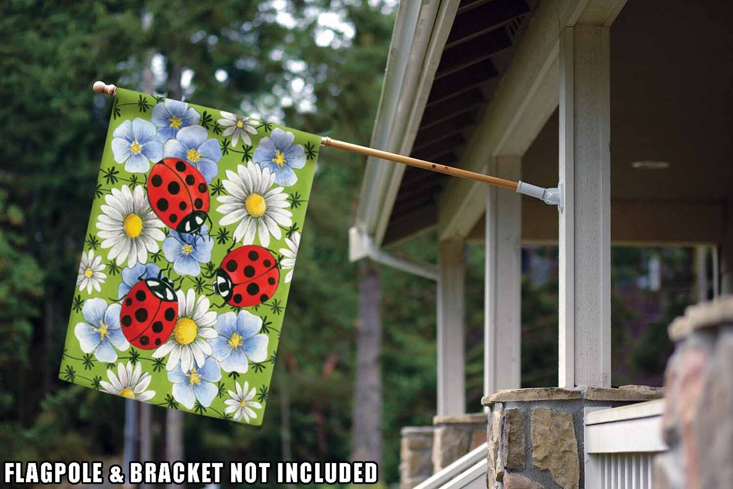 Flowers &#x26; Ladybugs Decorative Ladybug Flag