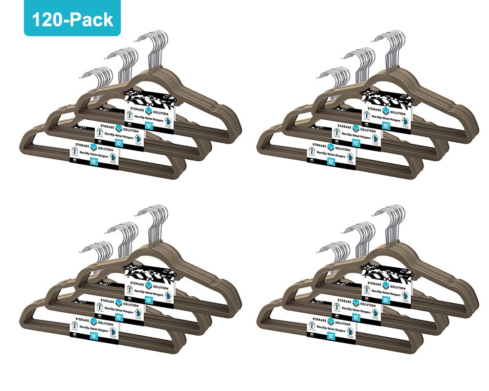 120 Pack - Premium Velvet Non-Slip Hanger with 360 Degree Rotatable Hook