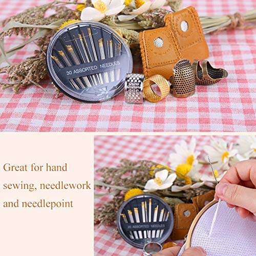 Sewing Thimbles, Luckkyme 8 Pieces Copper Finger Protector Retro Metal  Sewing Thimble Adjustable Fingertip Thimble for Sewing Embroidery  Needlework