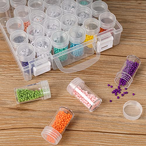 30 Slots Diamond Painting Storage Containers, Bead Organizer Box, Bead Storage Containers Plastic Diamond Painting Art Accessories Boxes Small Clear Embroidery Box for Craft Beads Rhinestones (1 Pack)
