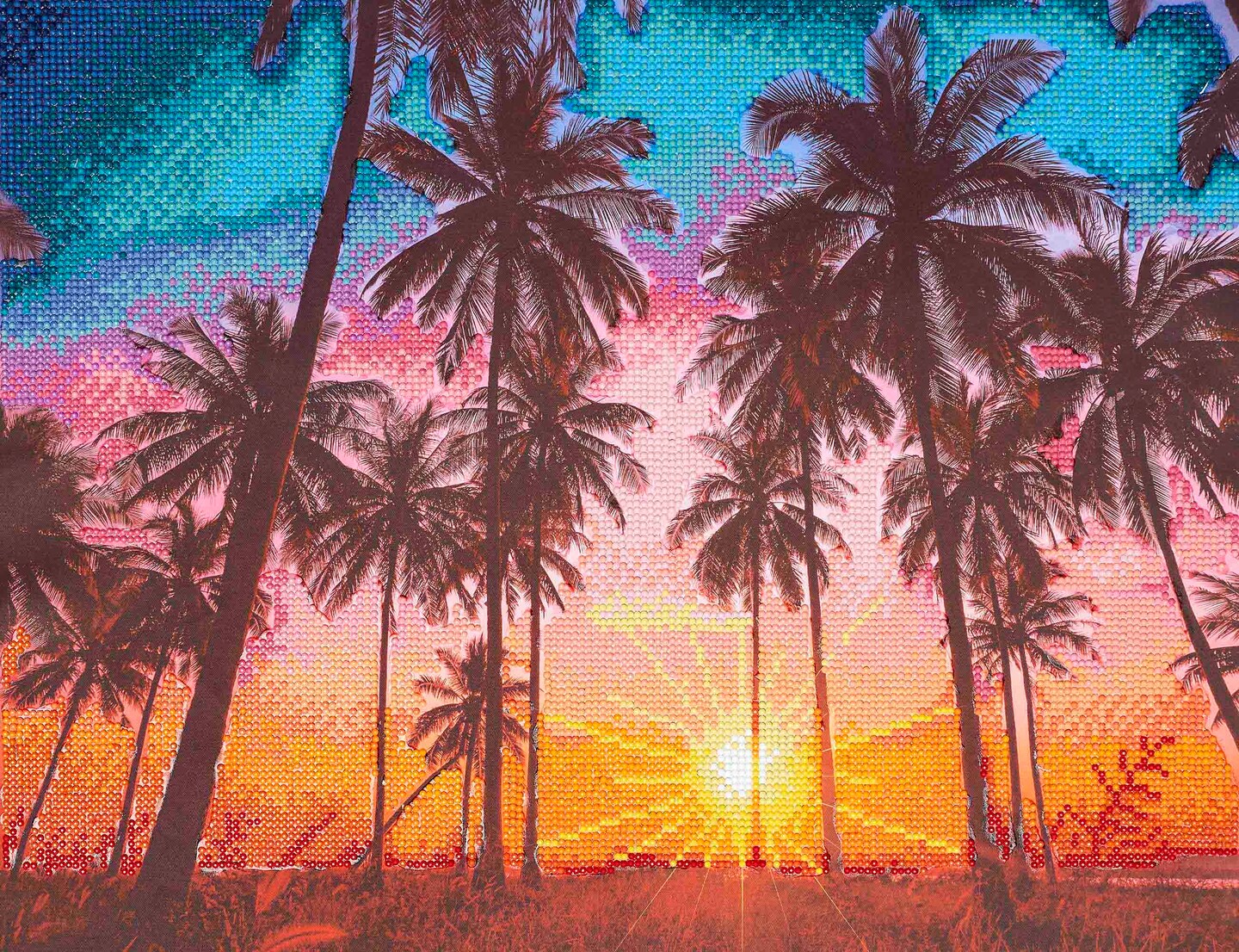 DIAMOND ART BY LEISURE ARTS Diamond Painting Kits For Adults 16&#x22;x20&#x22; Advanced Palm Sunset, Full Drill, Diamond Art Kits, Dimond Art, Diamond Art for Adults, Diamond Art Kit