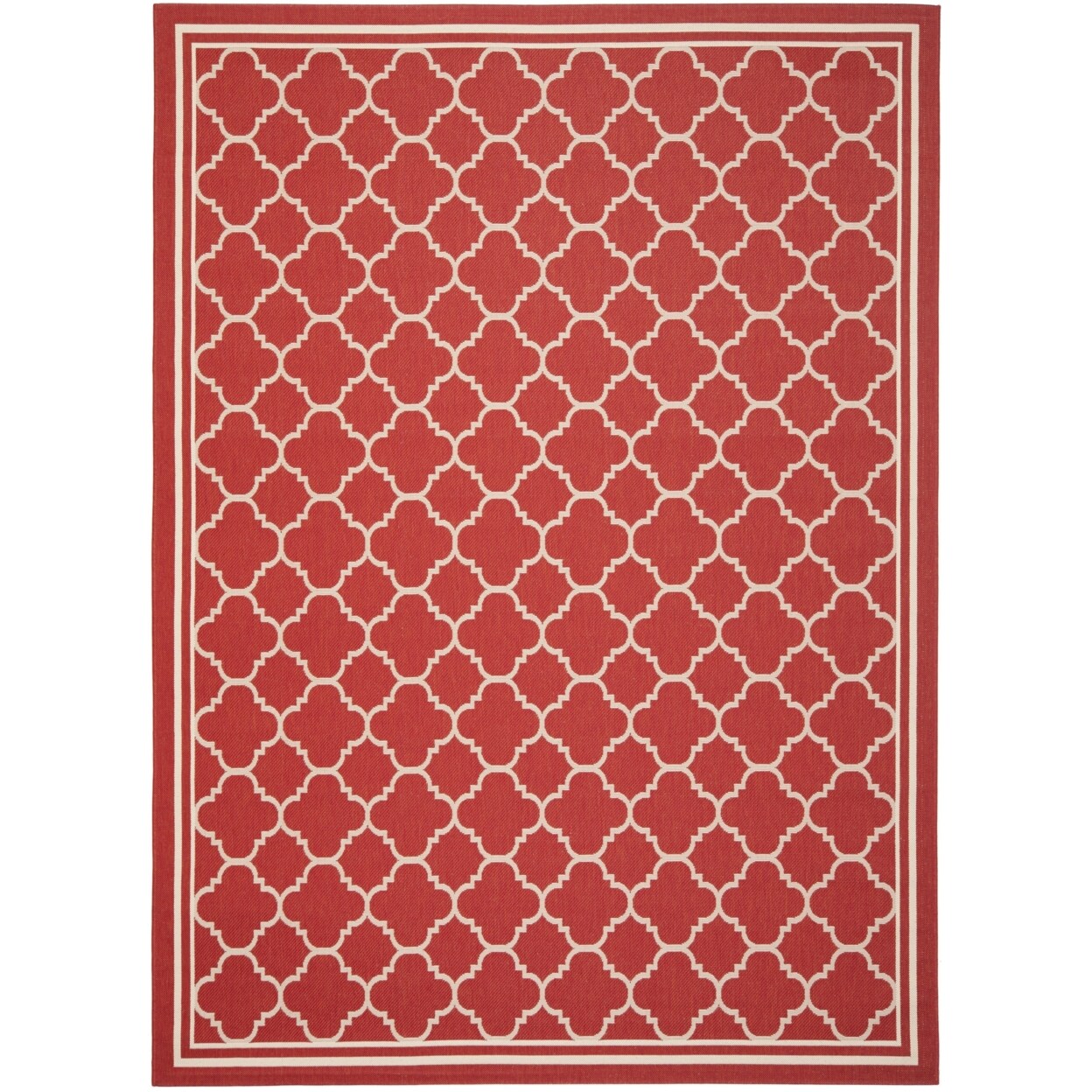 Safavieh Outdoor CY6918-248 Courtyard Collection Red / Bone Rug