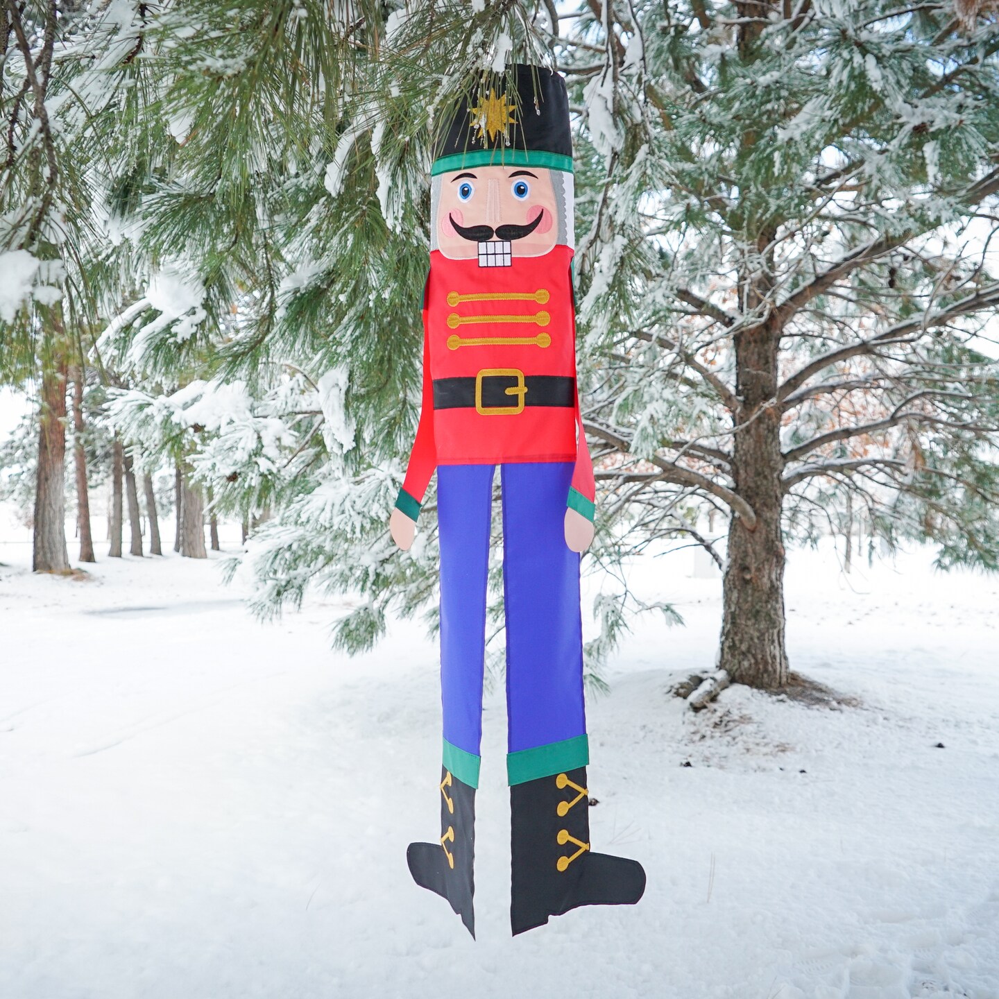In the Breeze 5061 Nutcracker 40 Inch Breeze Buddy Windsock - Hanging Christmas Decoration - Outdoor Holiday D&#xE9;cor