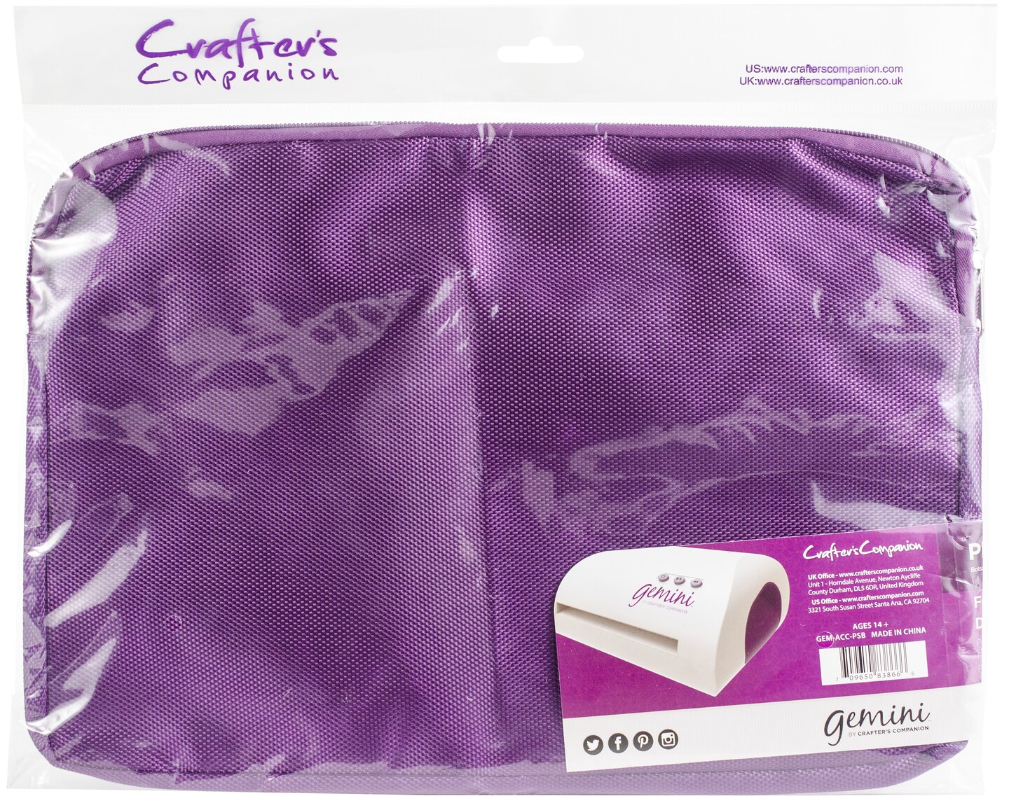 Crafter&#x27;s Companion Gemini Plate Storage Bag-Purple