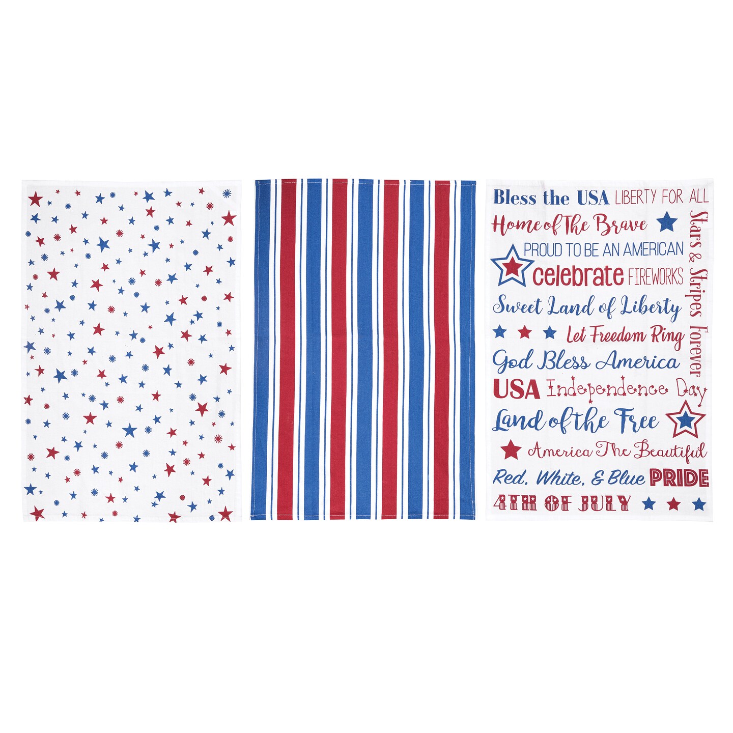 Patriotic Group July Fourth Printed Flour Sack Kitchen Towel Set Of 3