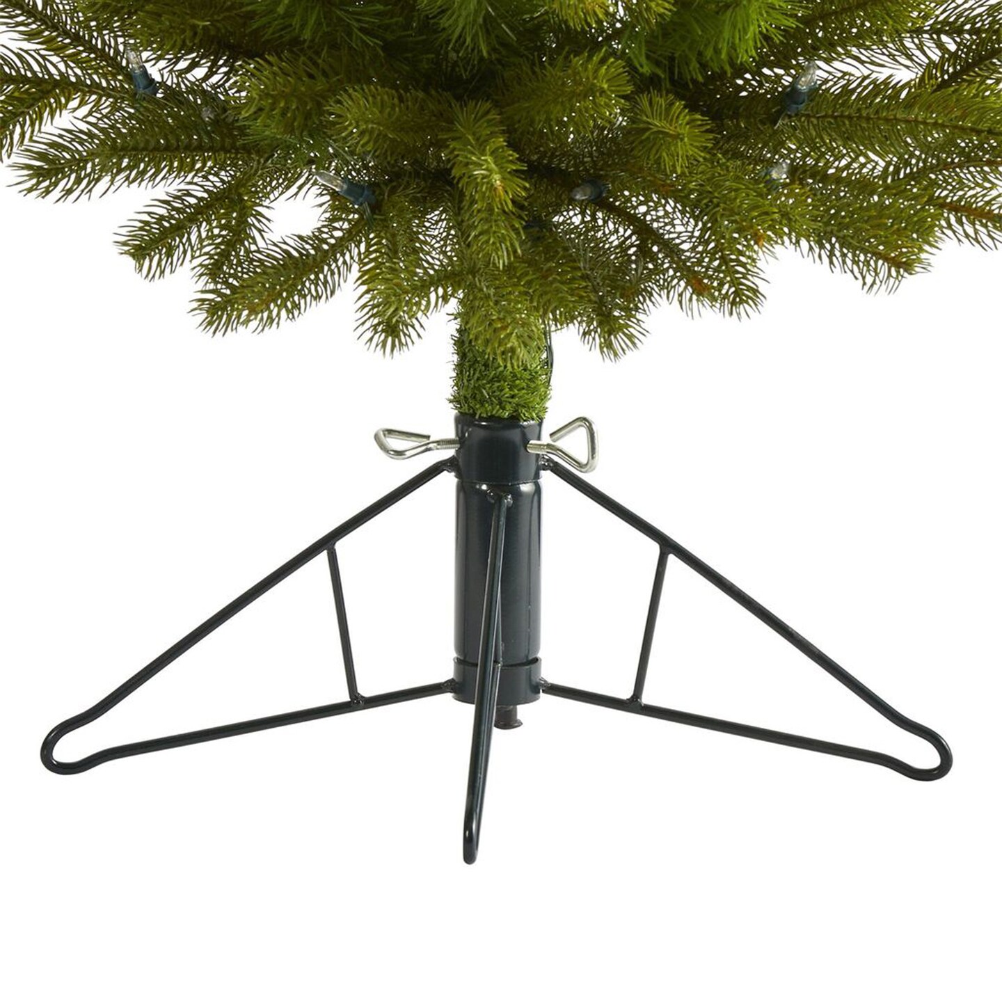 Nearly Natural 3&#x27; Cambridge Spruce Flat Back Artificial Christmas Tree with 50 Warm White (Multifunction) LED Lights and 113 Bendable Branches