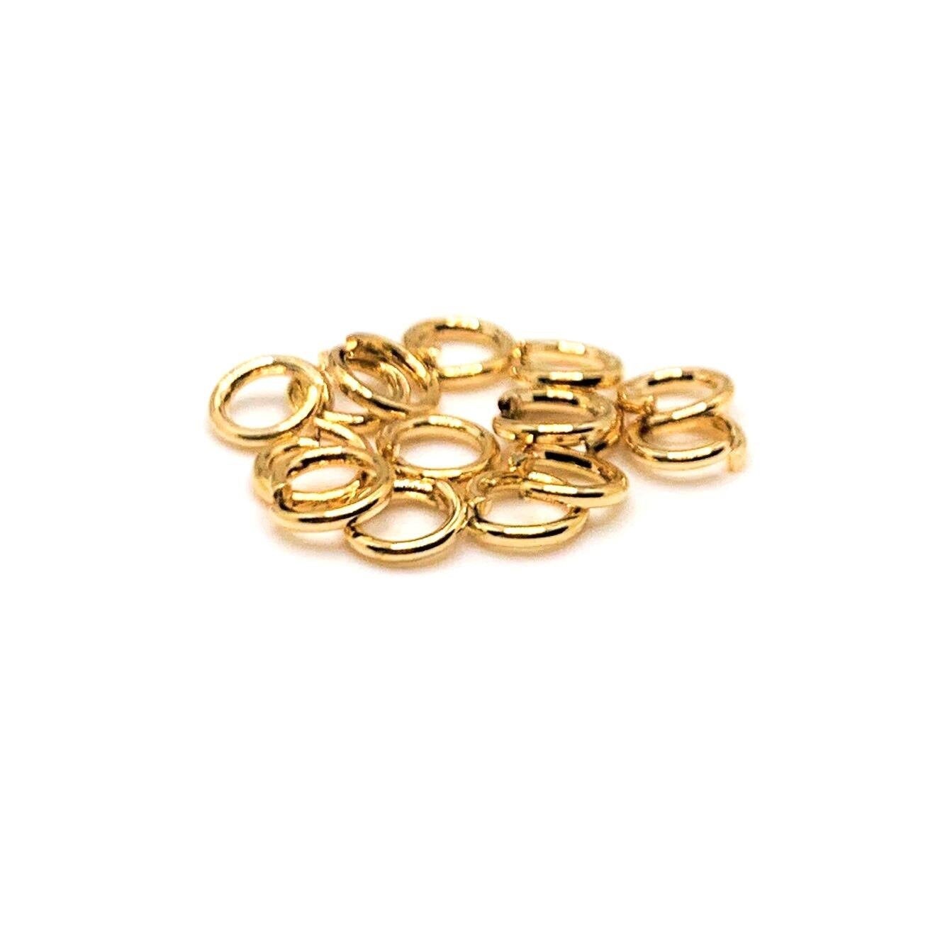 100, 500 or 1,000 Pieces: 4 mm KC Gold/Light Gold Open Jump Rings, 21g