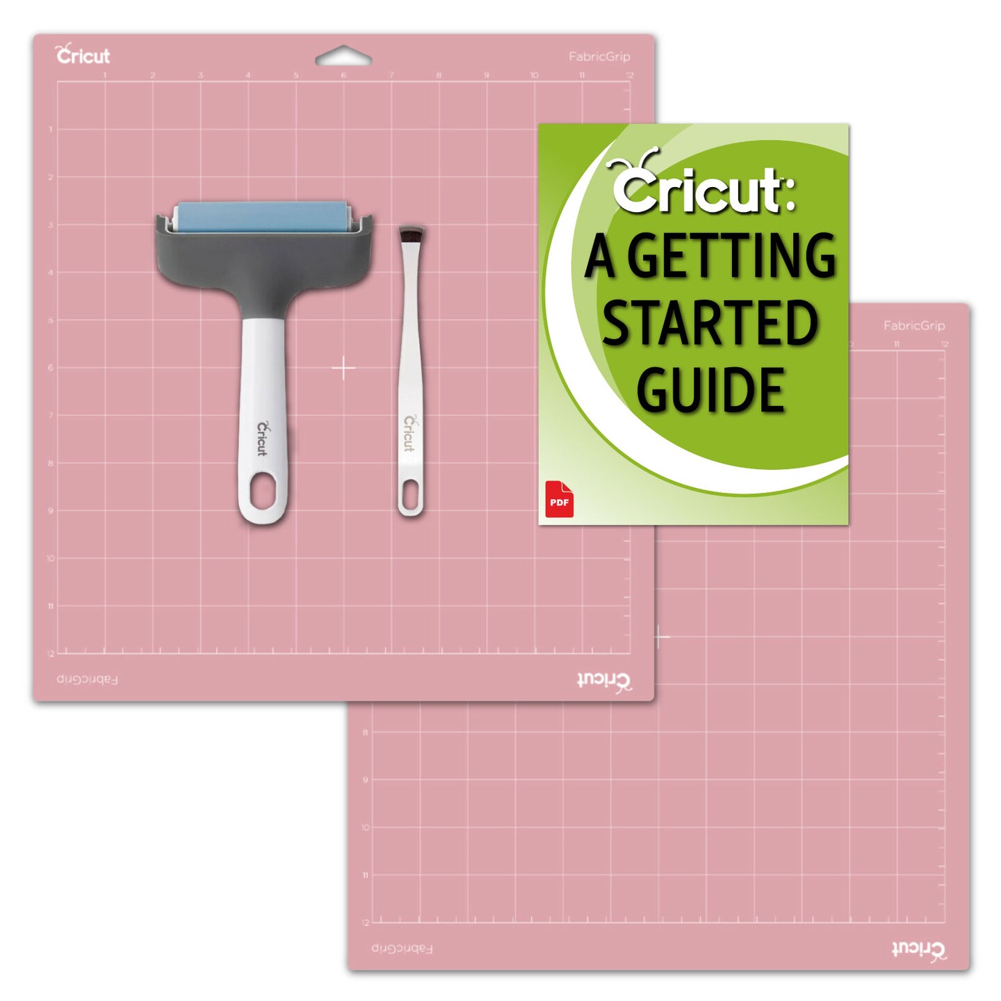 Cricut Maker Tool & Mat Bundle - Beginner Guide, Brayer Set, 2 FabricGrip  Mats