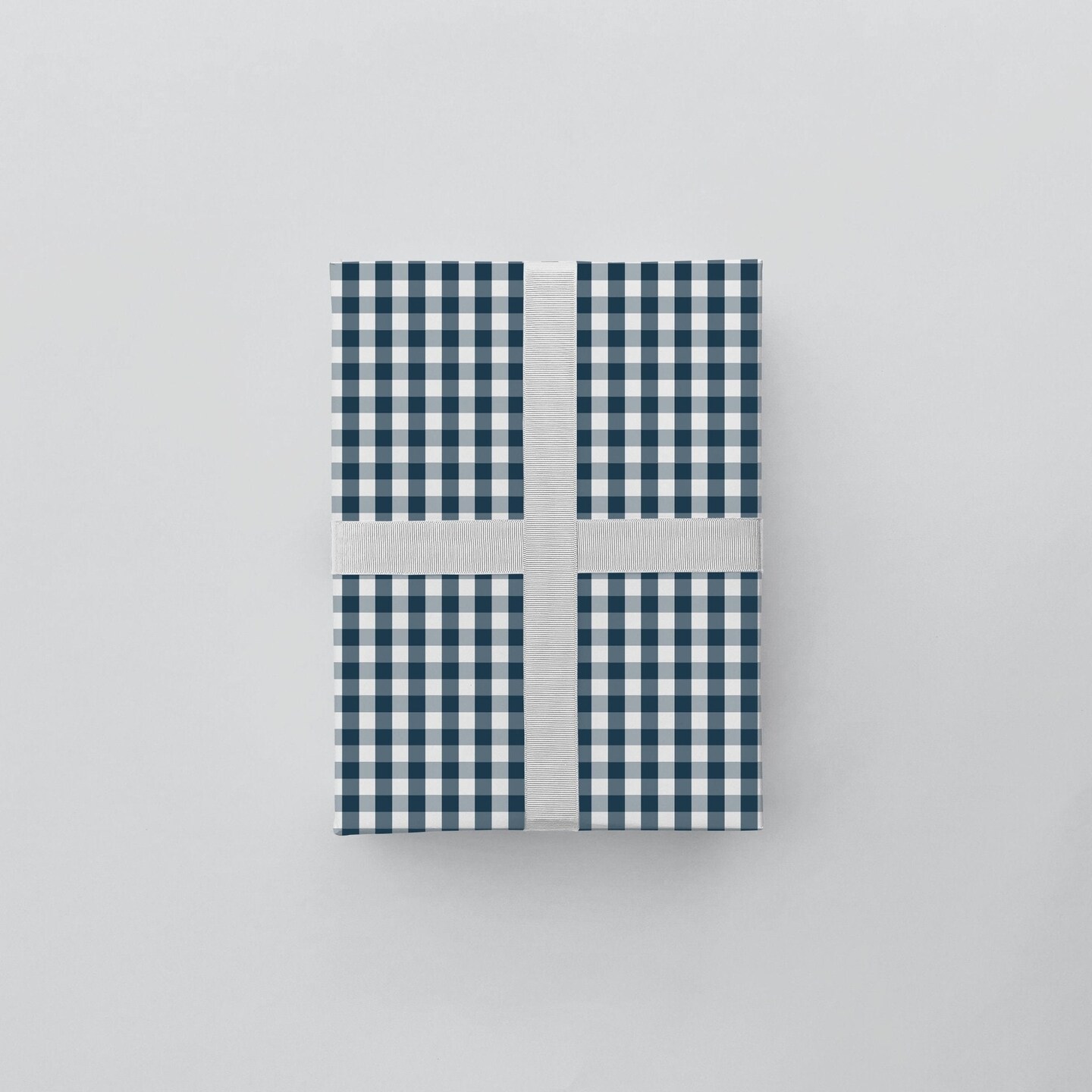 Dark Blue Vintage Gingham Gift Wrap