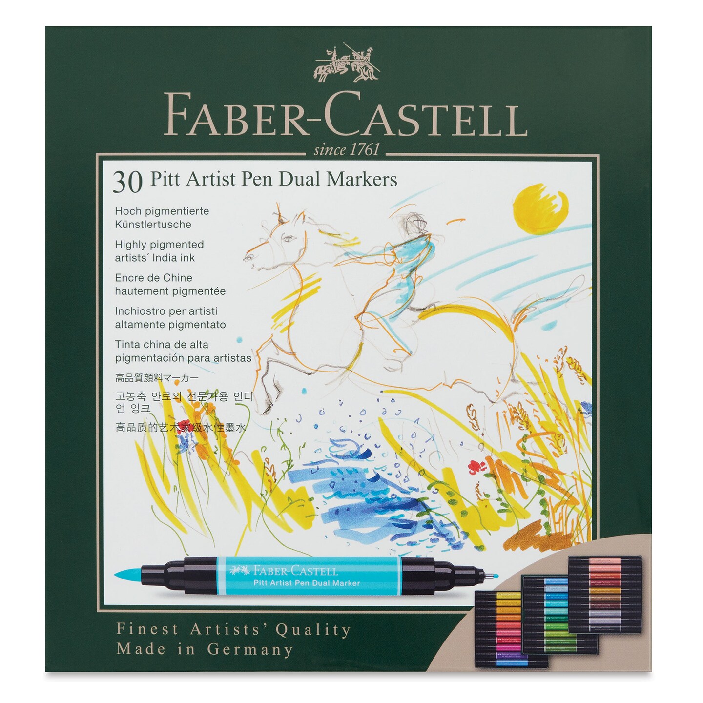 Faber-Castell Pitt Artist Pen Dual Tip Markers - Set of 30