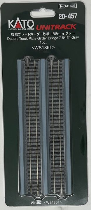 Kato  N-Scale Kato N Scale Unitrack 7-5/16&#x22; Double Track Plate Girder Bridge Gray Train Track