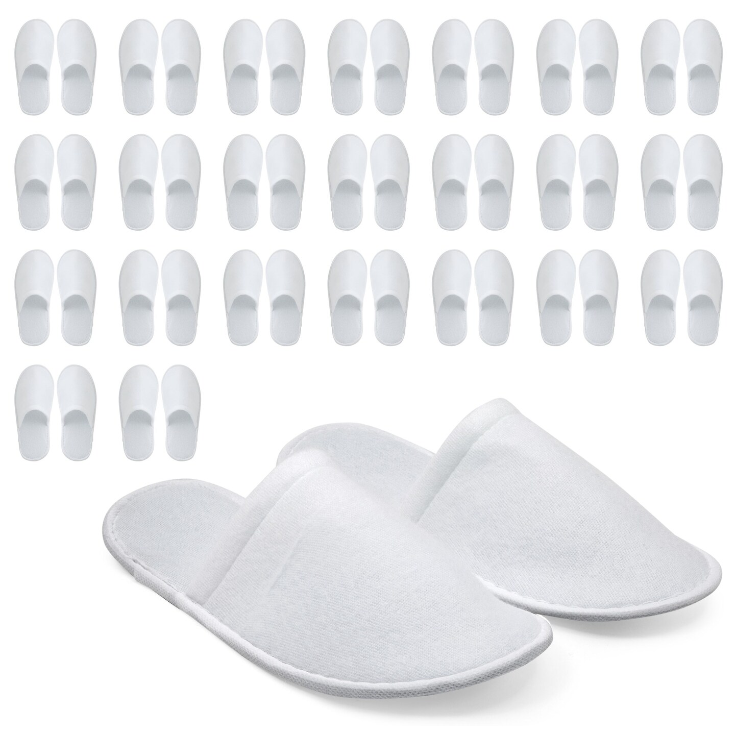 synd Natur Klan 24 Pairs Disposable House Slippers for Guests, Bulk Pack for Hotel, Spa ,  Shoeless Home, White Closed Toe (US Men Size 10, Women 11) | Michaels