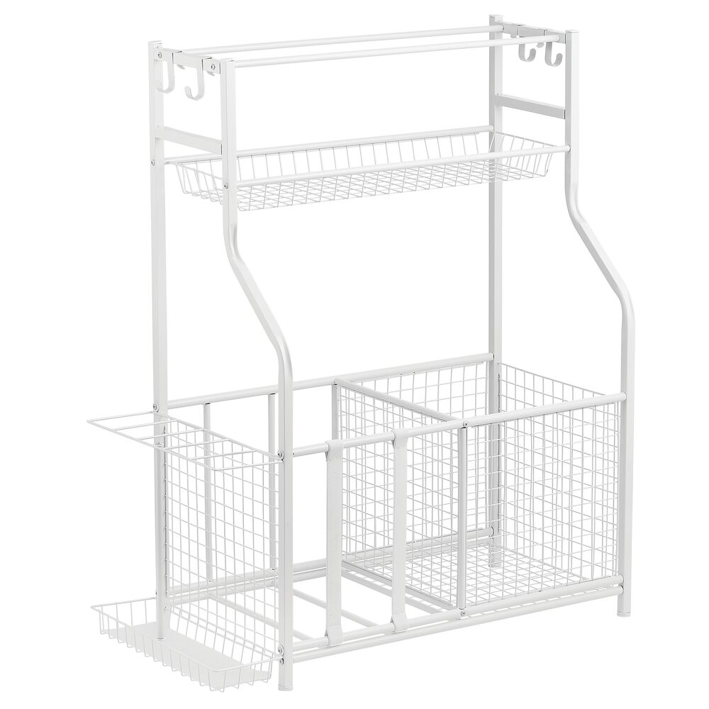 mDesign Metal Heavy Duty Garage Sports Storage Rack with Top Shelf