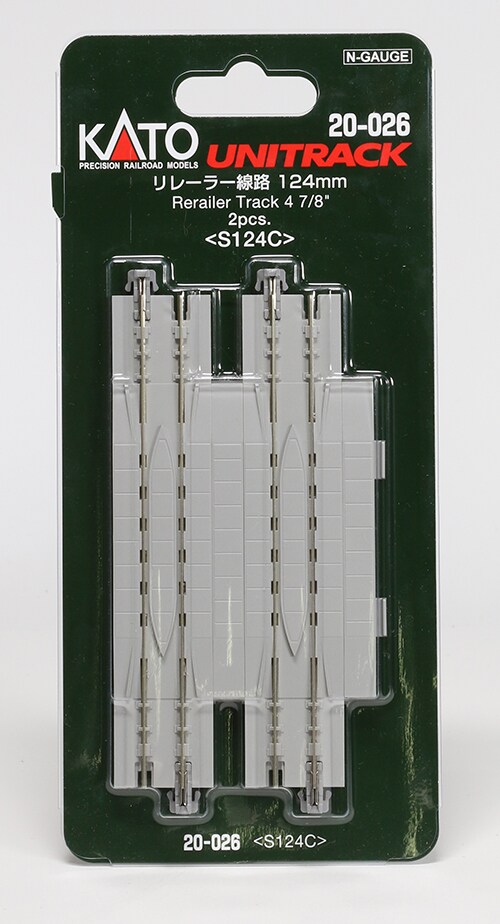 Kato  N-Scale Kato USA, Inc. N 124mm 4-7 8&#x22; Rerailer Track (2), KAT20026 Train Track