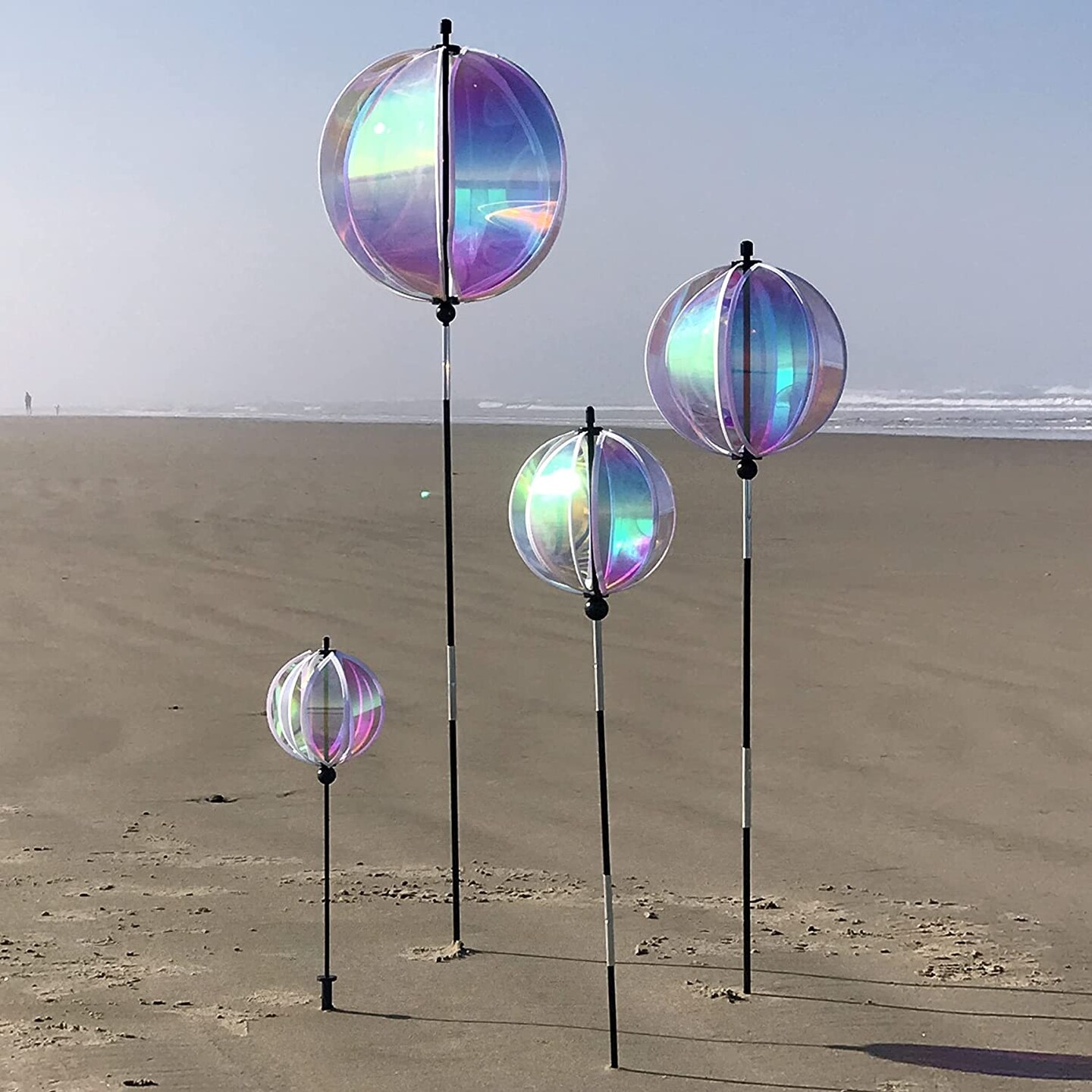 In the Breeze 2682 - 16 inch Iridescent Gazing Ball Spinner - Outdoor Garden Décor