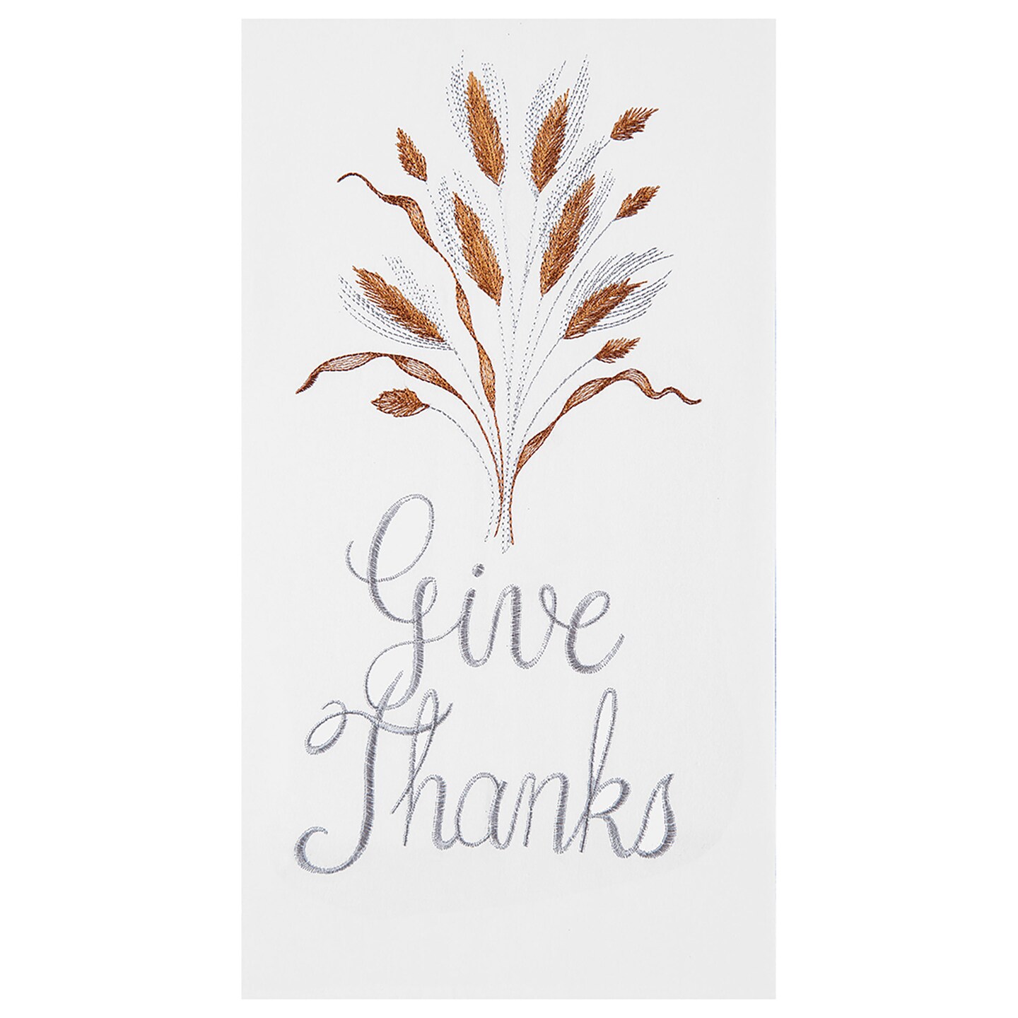 &#x22;Give Thanks&#x22; Flour Sack Thanksgiving Wheat Design Kitchen Dishtowel, Set of 3