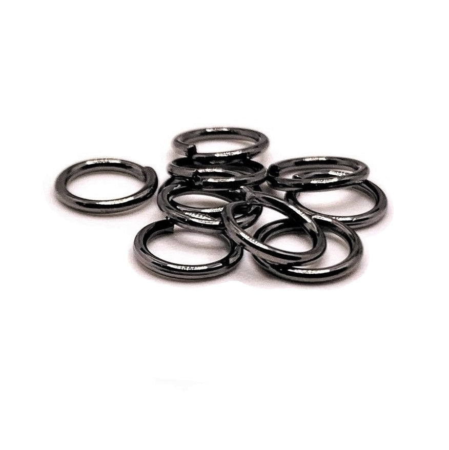 100, 500 or 1,000 Pieces: 8 mm Gunmetal Plated Open Jump Rings, 18g ...