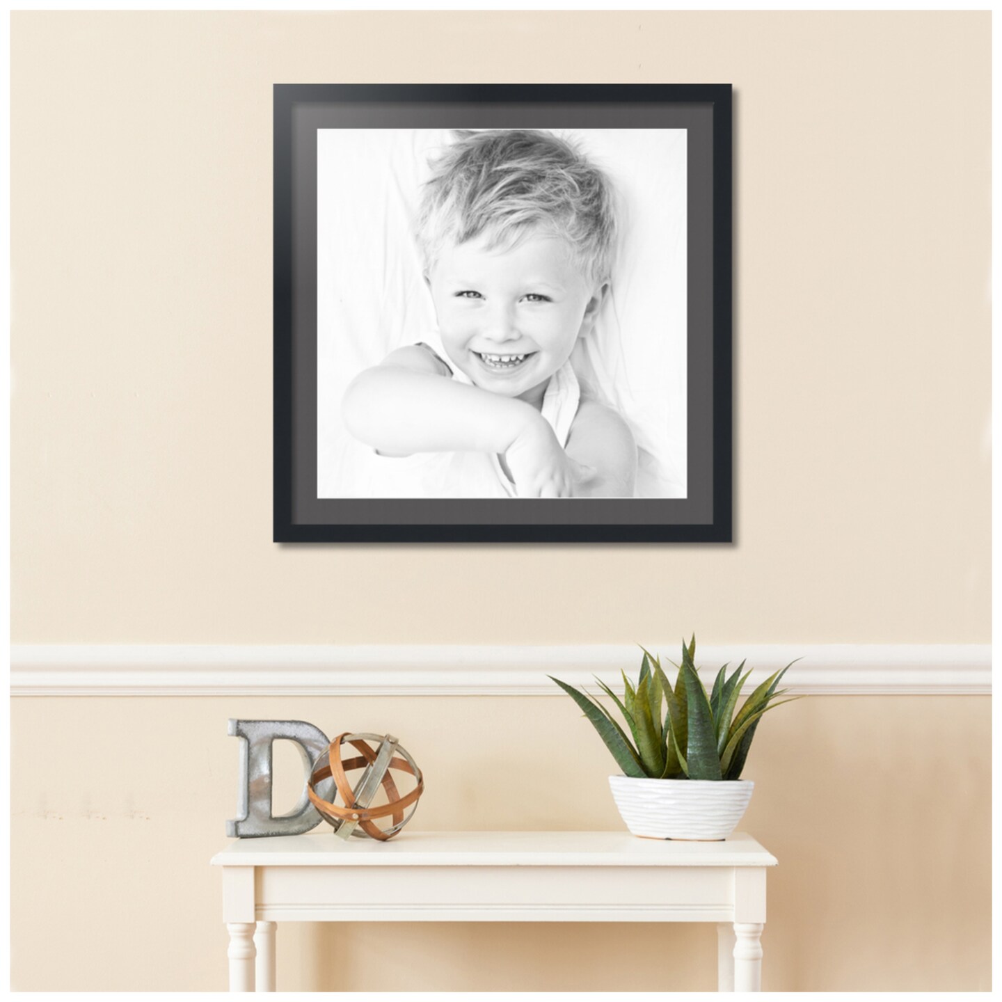 ArtToFrames 28x28&#x22; Matted Picture Frame with 24x24&#x22; Single Mat Photo Opening Framed in 1.25&#x22; Black and 2&#x22; Mat (FWM-3926-28x28)
