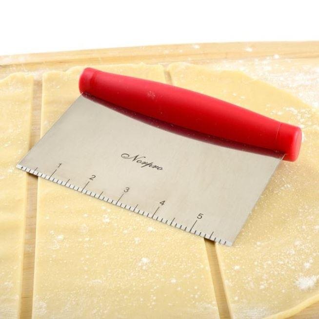 Norpro 6" Grip-EZ Handle Stainless Steel Food Chopper / Scrapper - Red