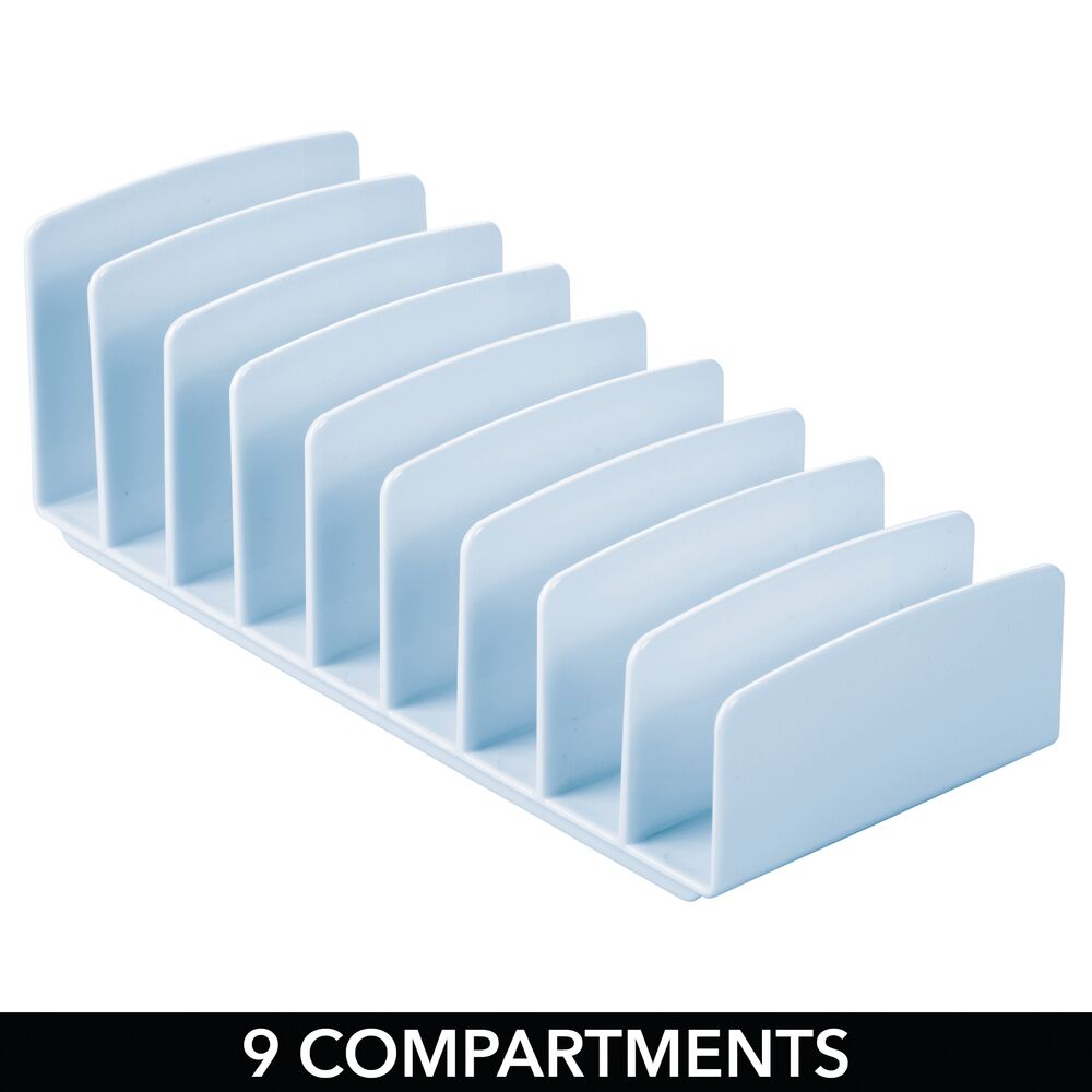 mDesign Makeup Palette Organizer for Bathroom Vanity, 9 Sections