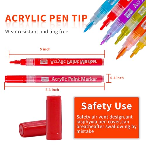 36 Acrylic Paint Markers Pens for Pumpkins Painting Canvas Ceramic Rocks Wood Plastic Craft Supplies for Graffiti Christmas Easter Egg