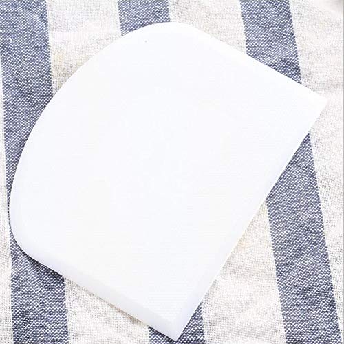 2 Pieces Dough Scraper Bowl Food-safe Plastic Dough Cutter Flexible Bench Multipurpose Food Scrappers for Bread Dough Cake Fondant Icing, White, Green