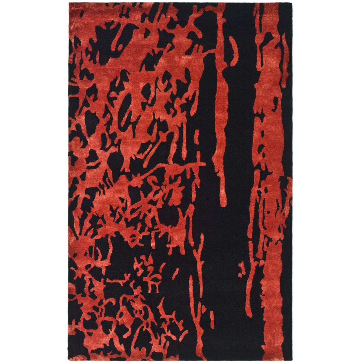 Safavieh   Soho Collection SOH326B Handmade Black / Red Rug