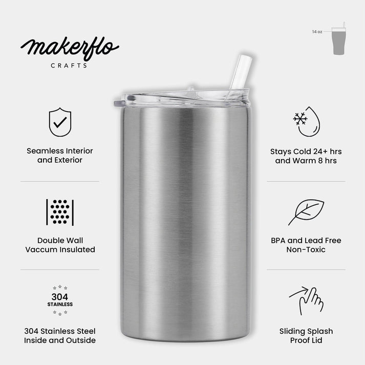 MakerFlo 14 Oz Skinny Tumbler - Case of 25