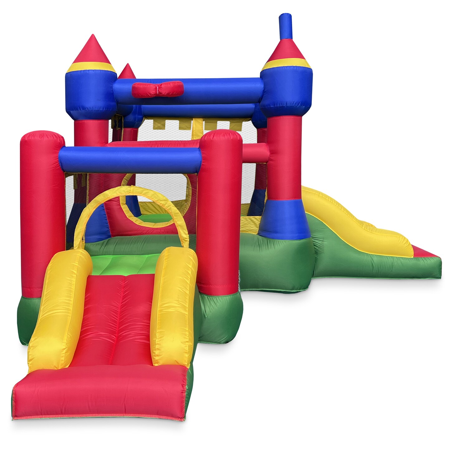 Cloud 9 Inflatable Castle Bounce House with Blower, Bouncer for Kids with Two Slides and Jumping Areas