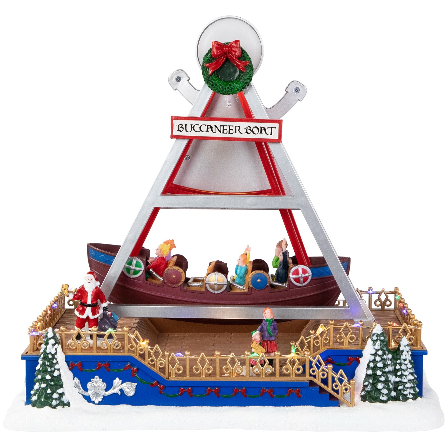 Northlight LED Animated and Musical Carnival Buccaneer Boat Ride Christmas Village Display - 13"
